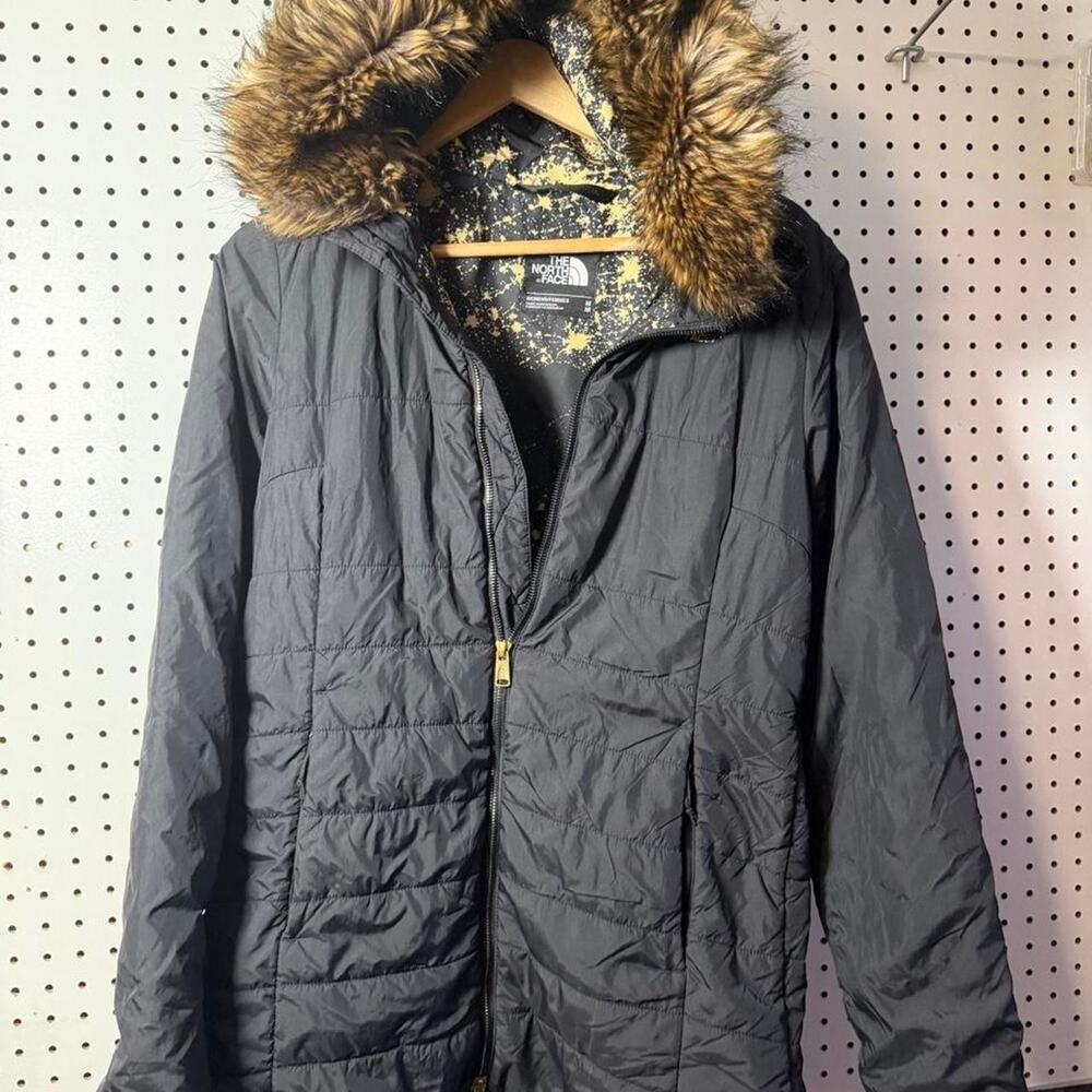 The North Face Harway Insulated Puffer Jacked with Faux Fur Hood Womens size Med